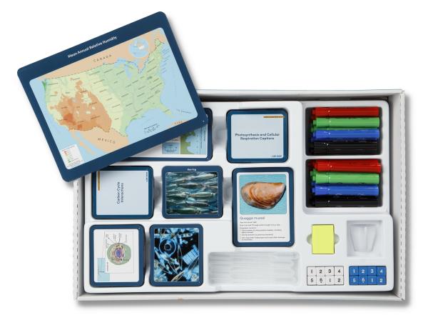organized drawer of lab materials for teaching SGI: Biology