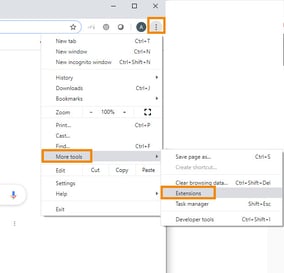 1 Click on how to manage extensions in Chrome