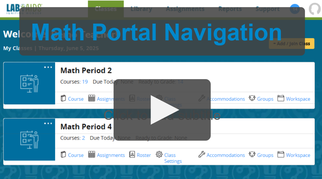A thumbnail of the Math Portal Navigation Video. Click to watch.