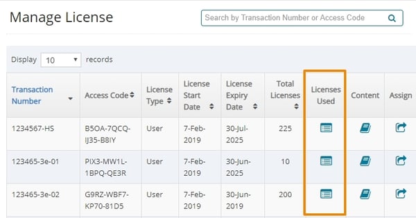 3 Licenses used icon