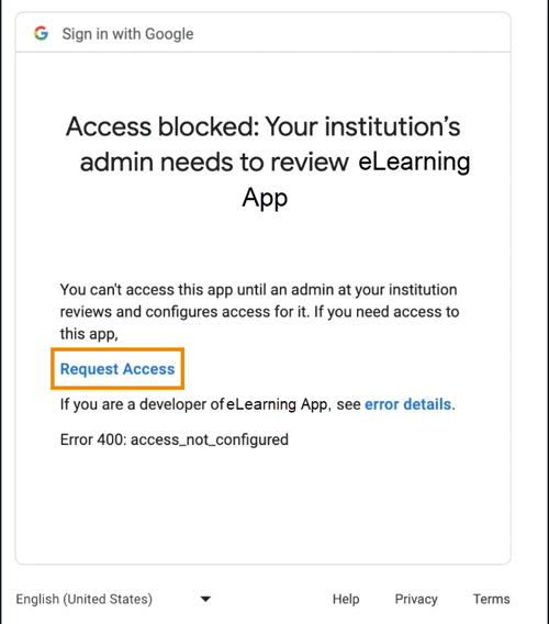Access Blocked Highlighted Screenshot