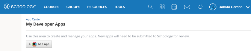 My Developer Apps Add App