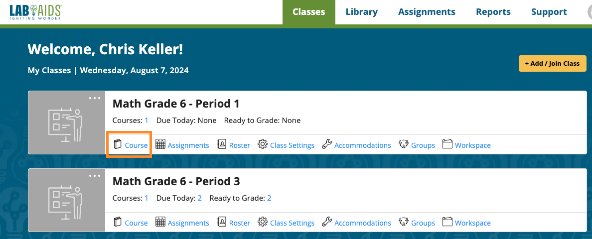 location of course link