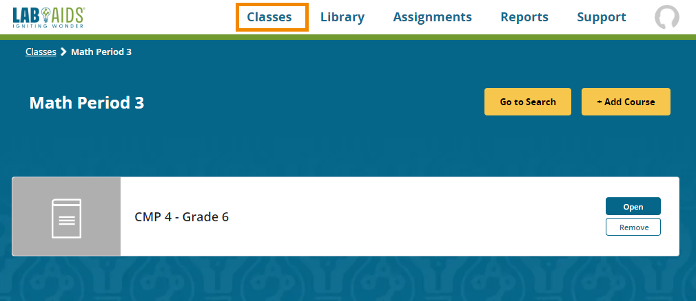 exit by clicking classes