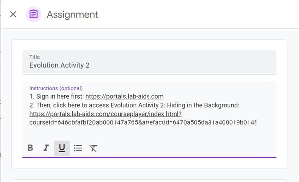 google classroom paste