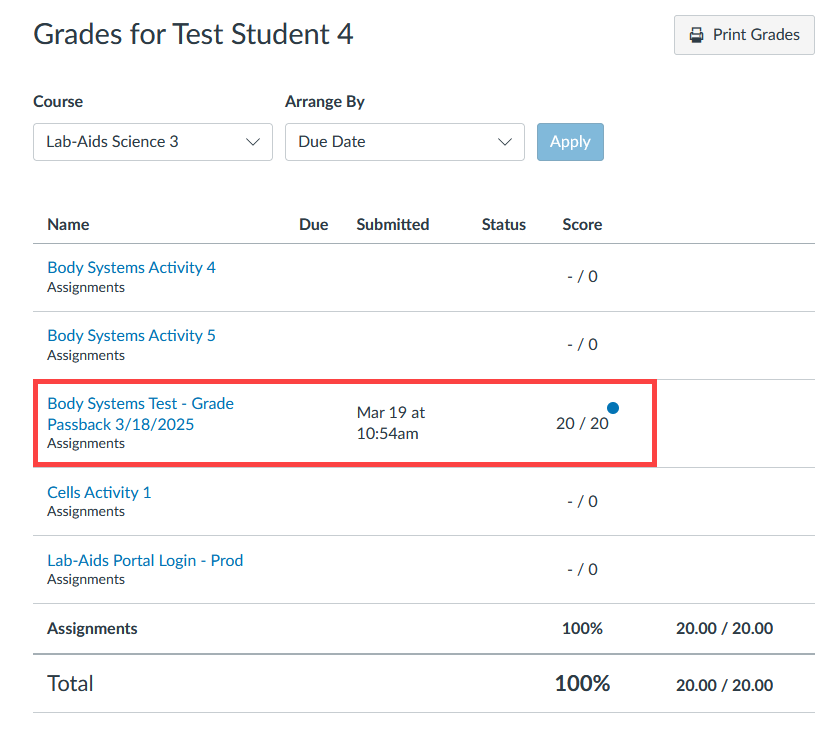 grade passback student 2