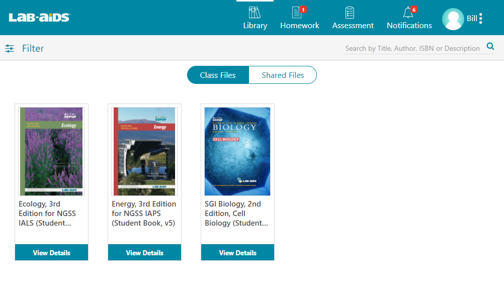 h student viewing books in portal