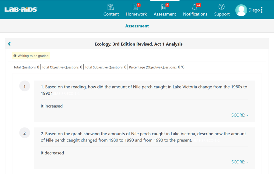 student can view responses 2