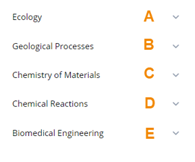 table of contents 2 screenshot units labeled by letter 2