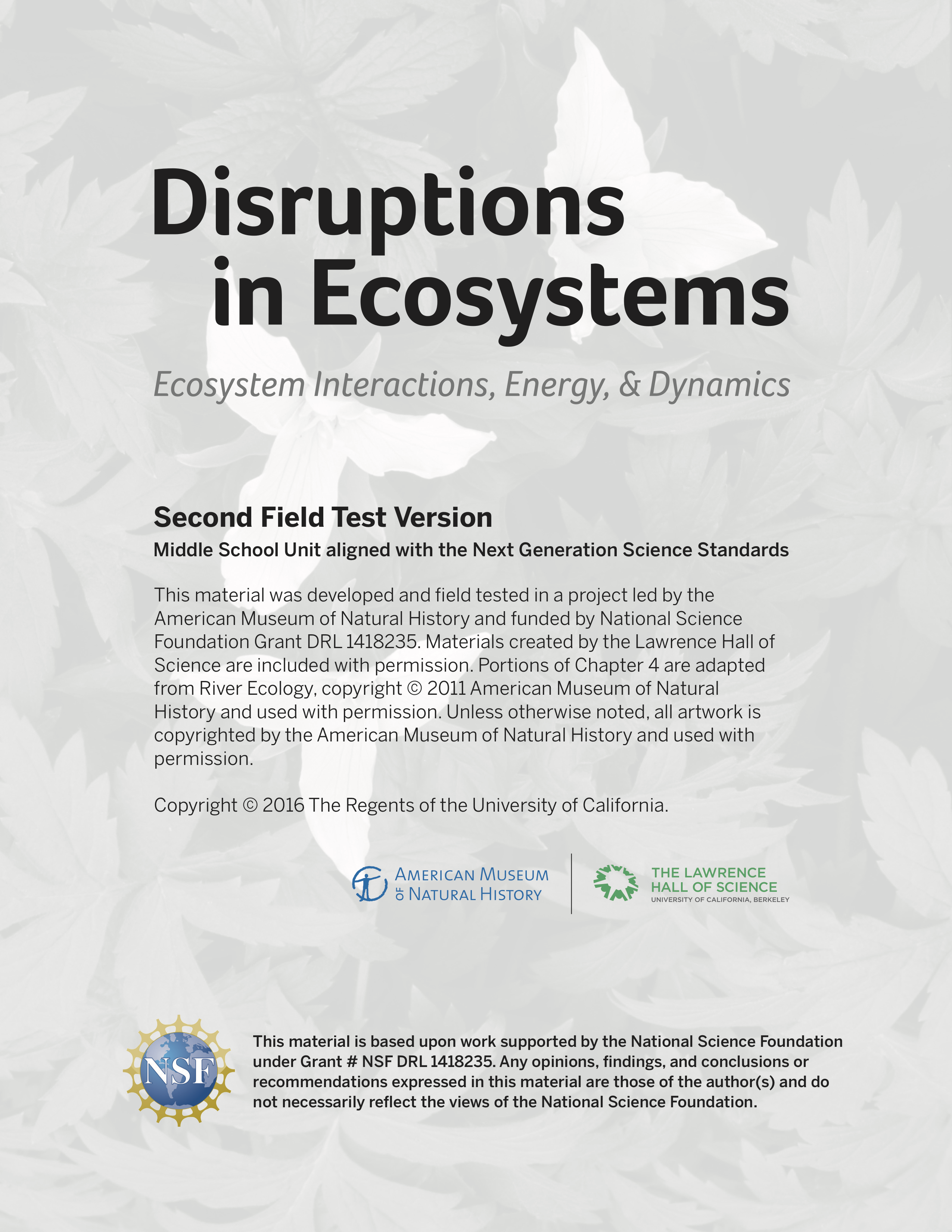 Disruptions in Ecosystems front page Thumbnail