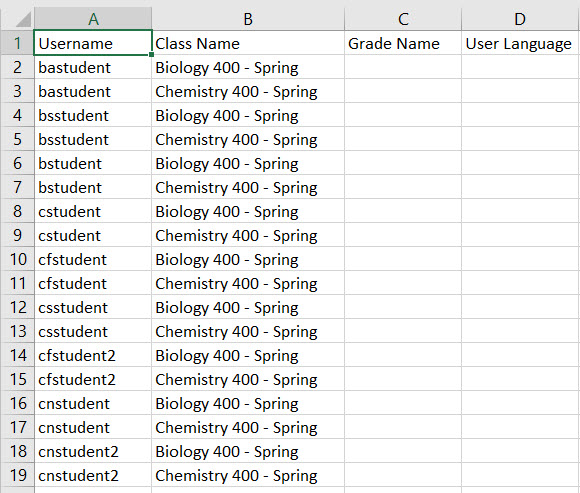 Sample bulk student upload document