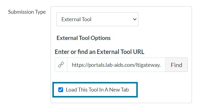 Click checkbox for "Load This Tool in a New Tab"