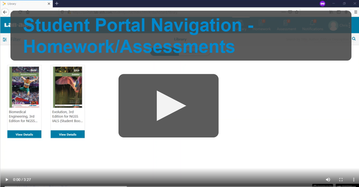 Click here for student homework assessment navigation