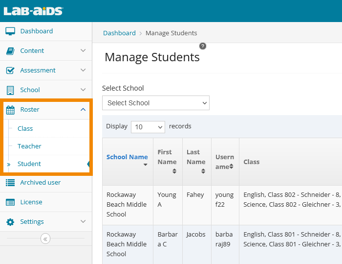 Check the Roster menus to confirm whether the missing data synced