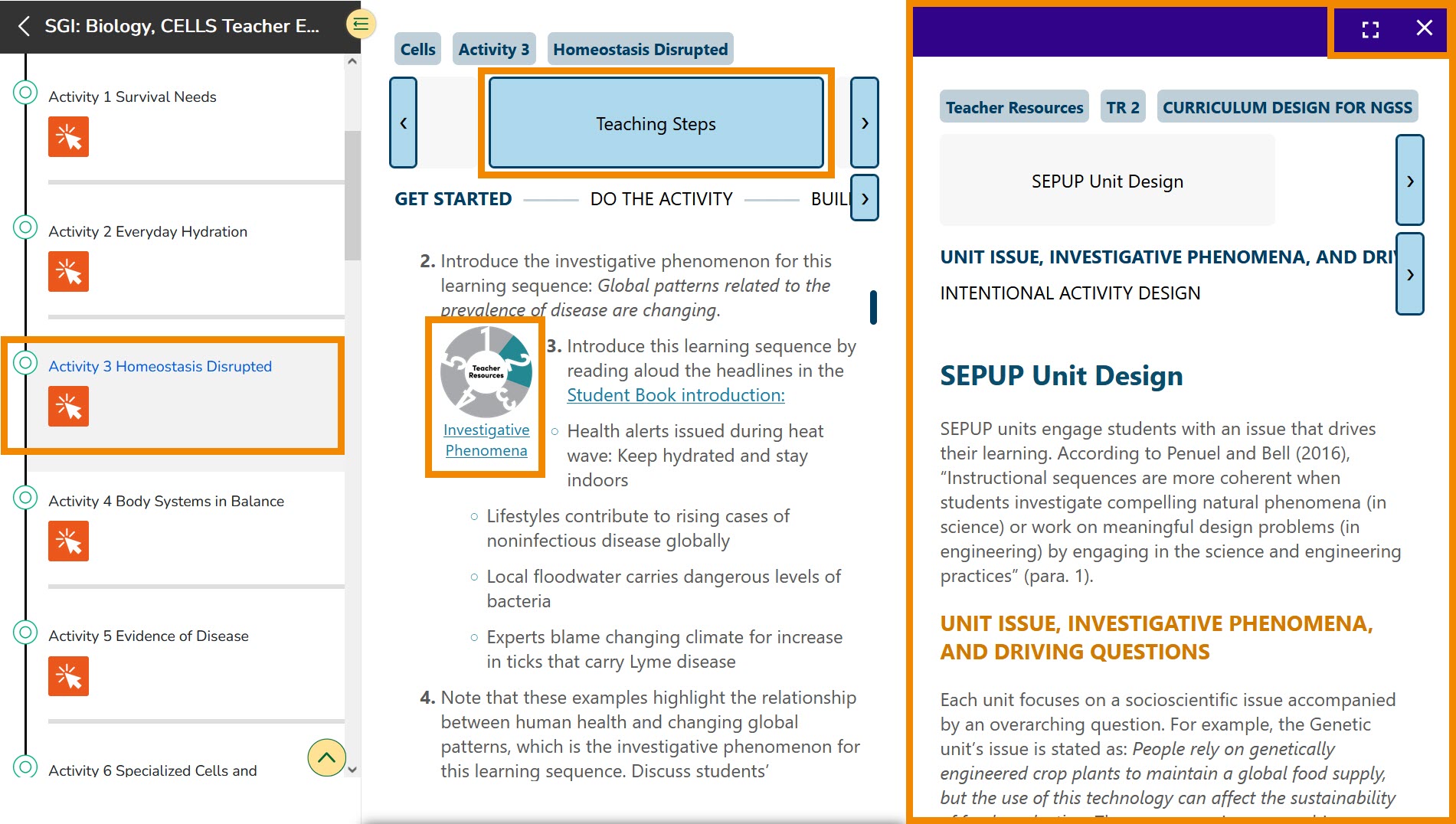 Links to Teaching Strategies in the Teacher Resource book are found under the Teaching Steps header.