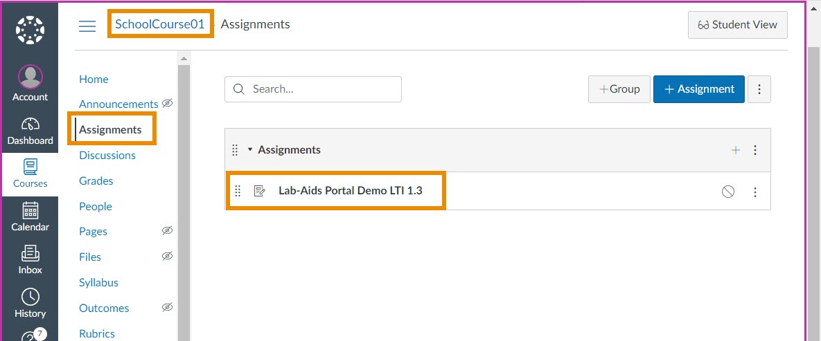 Teacher adds an assignment with submission type of "External tool". Then, teacher clicks on the tool to be logged into their account.