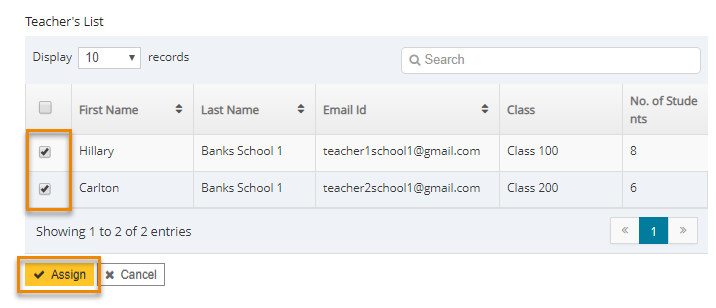 Optional: Select teachers. Click assign.