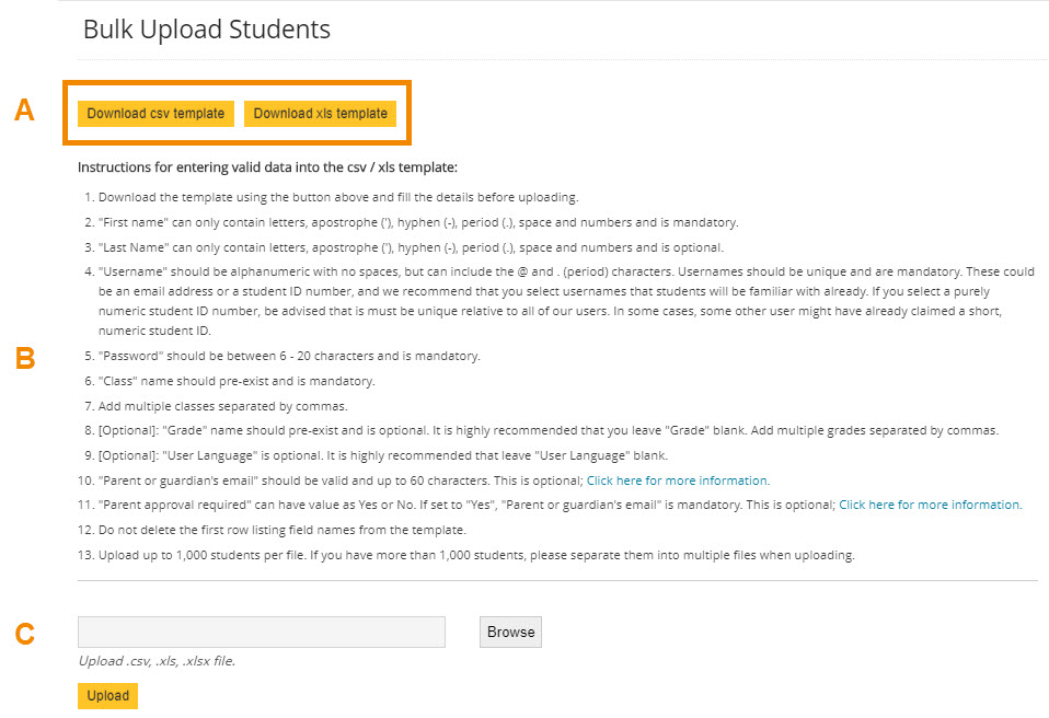 Select "Bulk Upload", download the template, fill out according to the guidelines stated on this page, and upload. 