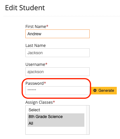 Change password