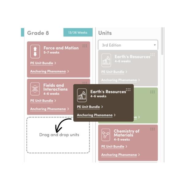 a graphic showing how to drag and move units within the tool